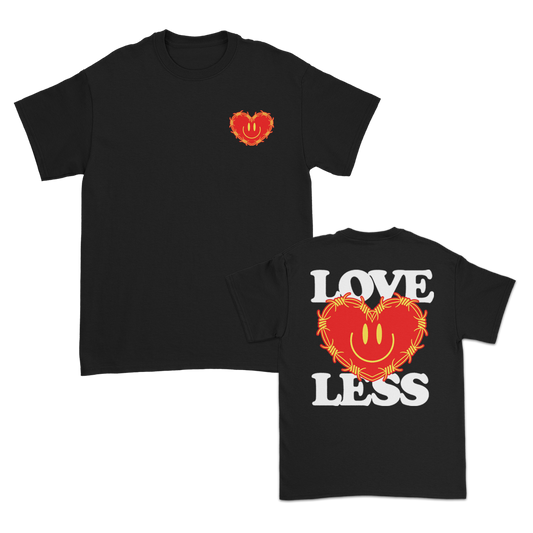 Loveless Happy Face Heart T-Shirt (Black)
